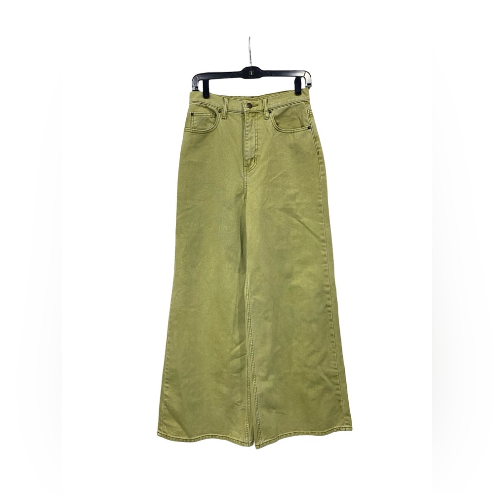 BDG Wide Leg Jeans in Sage Green - Washed High Rise Baggy Denim - Picture 2 of 9
